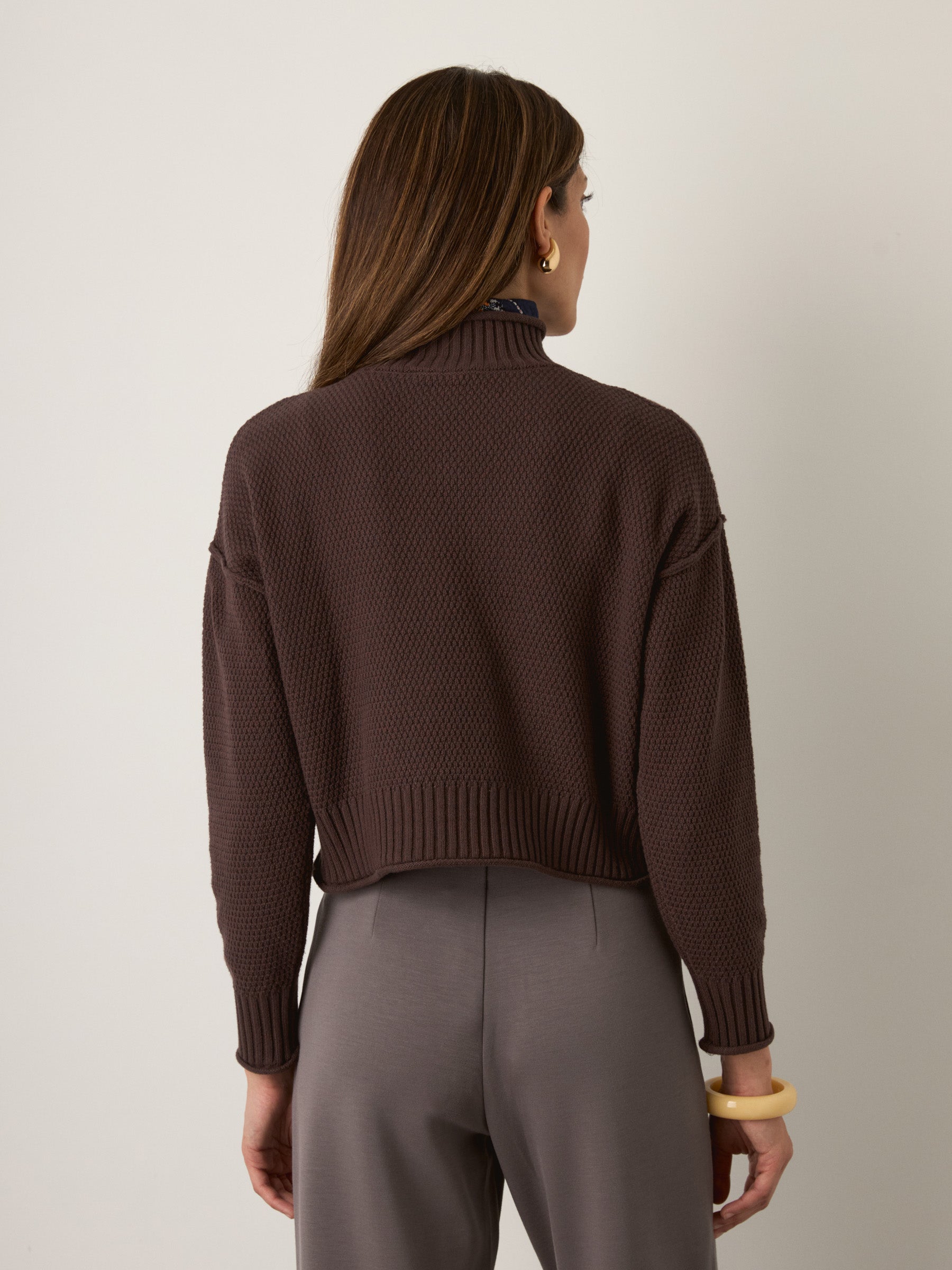 MONK & LOU - Rani Relaxed Mockneck Pullover - 
