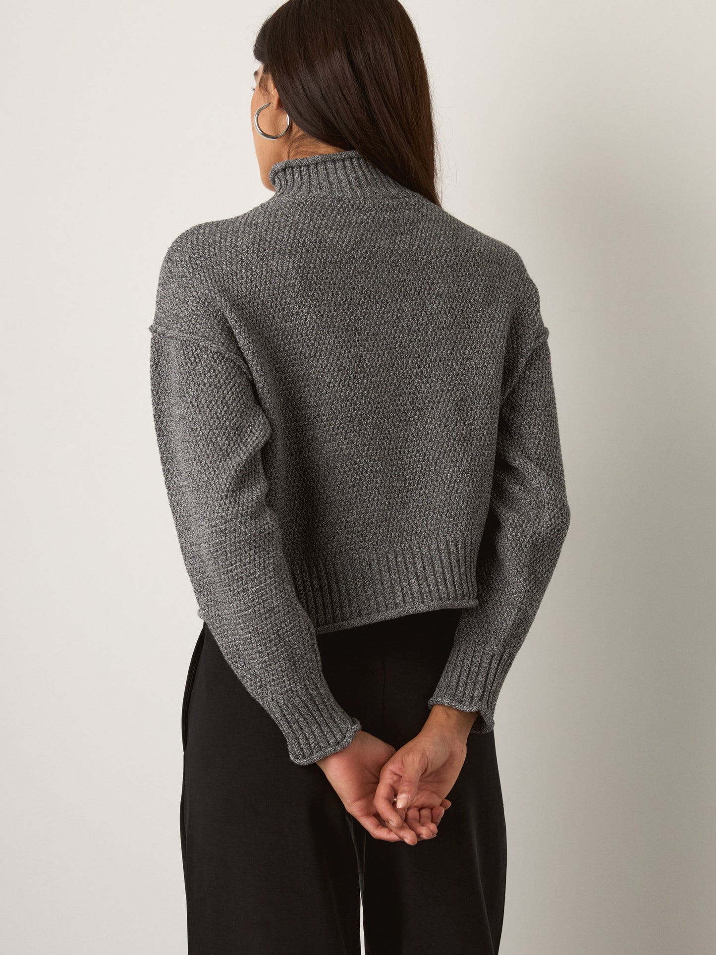 MONK & LOU - Rani Relaxed Mockneck Pullover - 