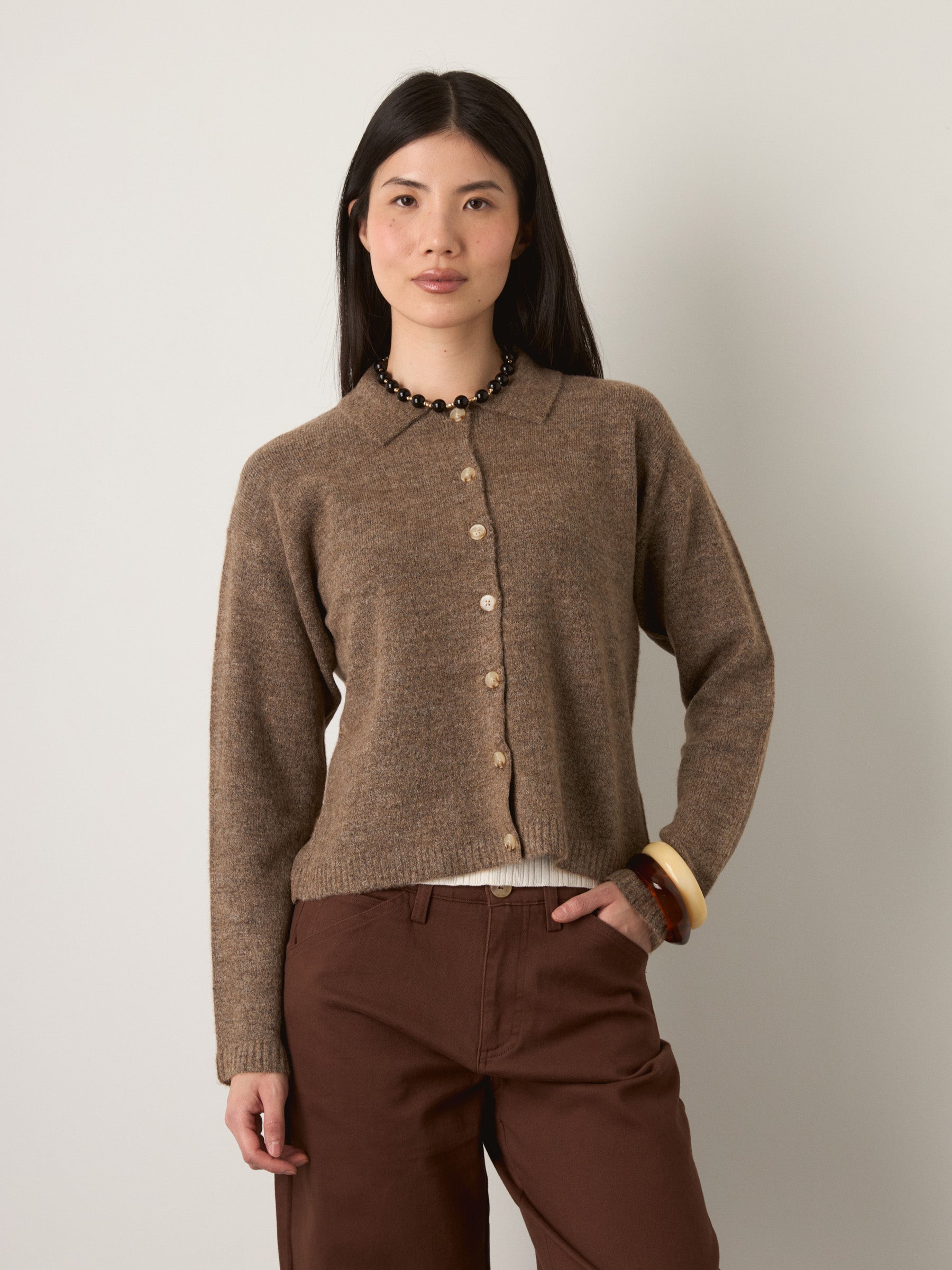 MONK & LOU - Saffi Polo Cardigan - 