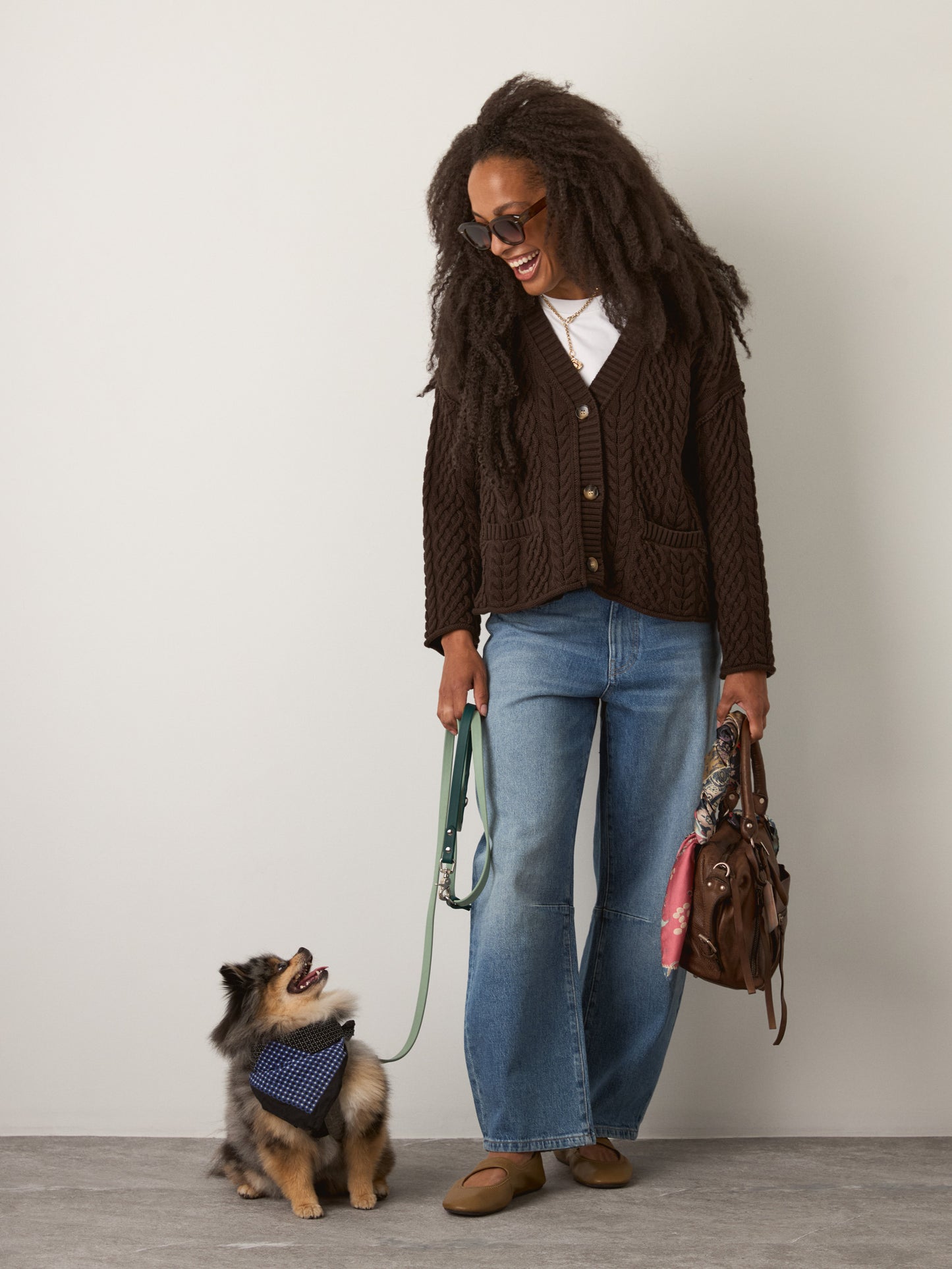 MONK & LOU - Sage Relaxed Cardigan - Dark Chocolate