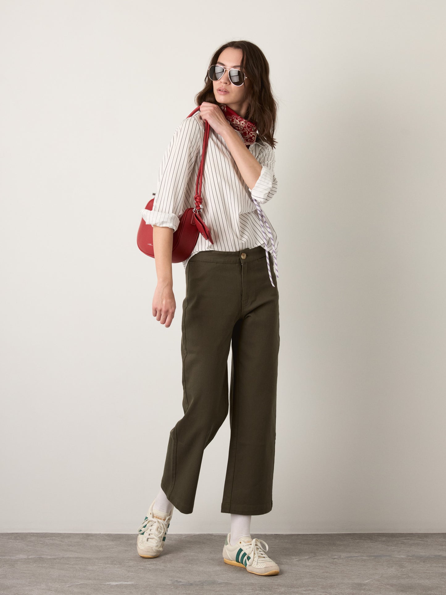MONK & LOU - Scottie Wide Leg Pants - Forest