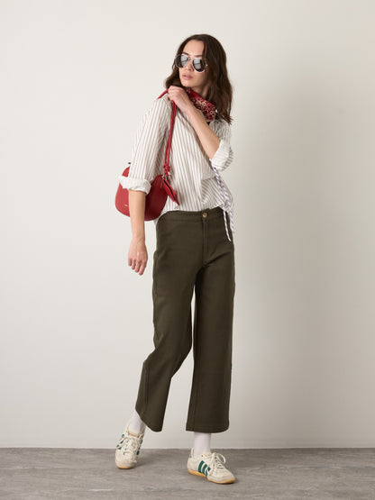 MONK & LOU - Scottie Wide Leg Pants - Forest