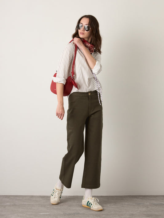MONK & LOU - Scottie Wide Leg Pants - Forest