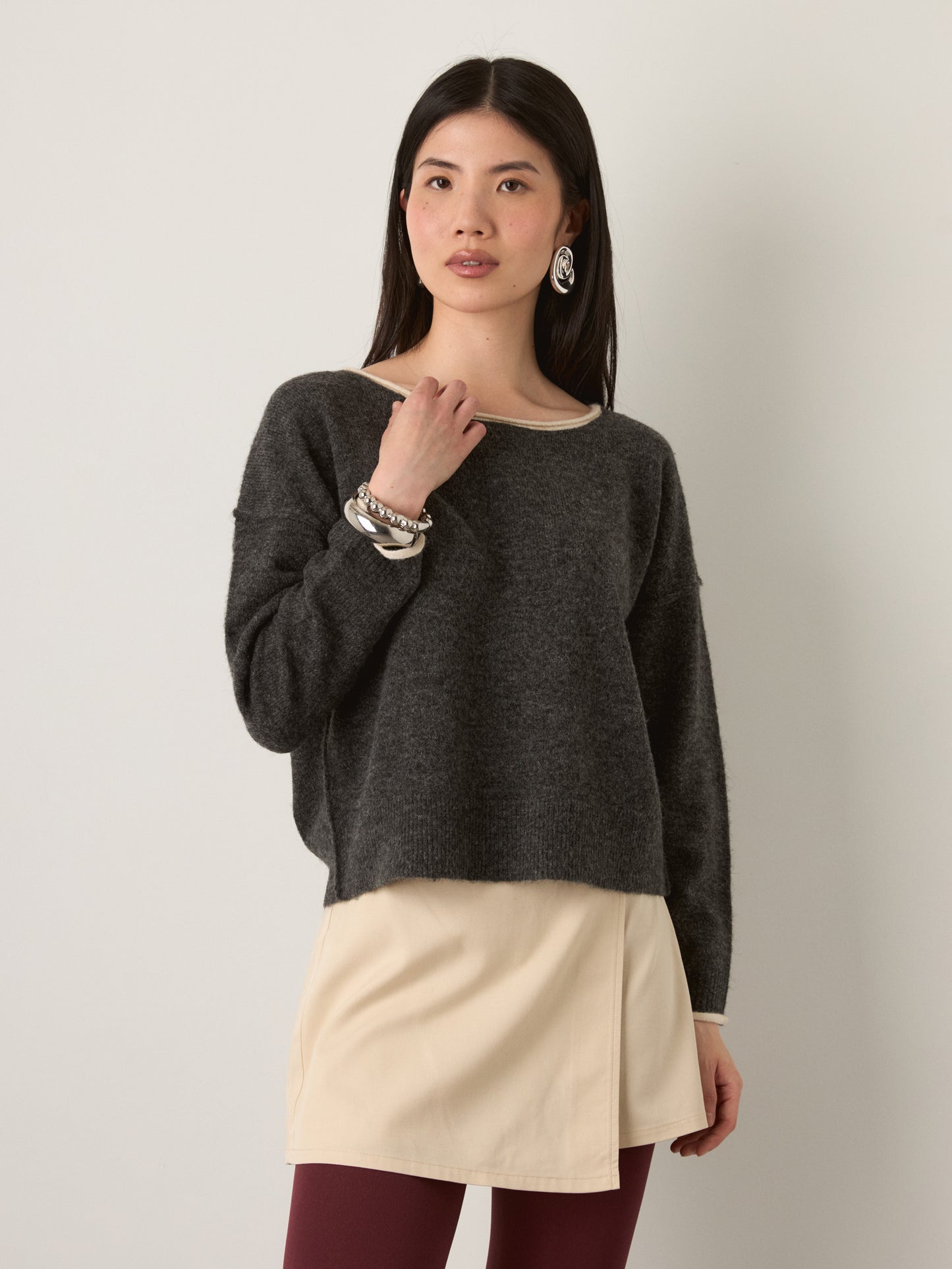 MONK & LOU - Shiloh Relaxed Pullover Sweater - 