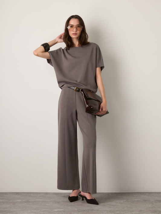 MONK & LOU - Sloan Boatneck Top - Grayday