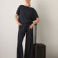 MONK & LOU - Sloan Boatneck Top - Soft Black