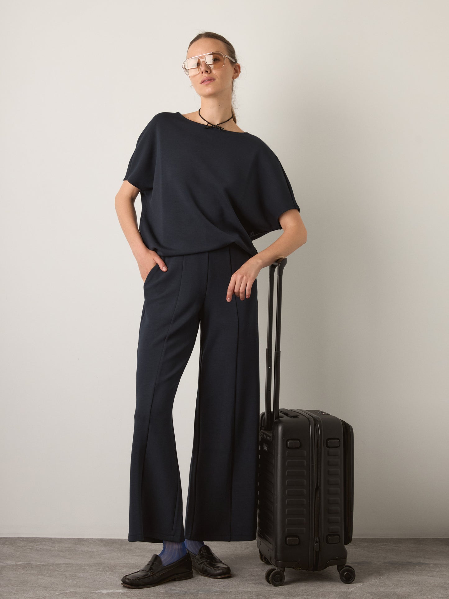 MONK & LOU - Sloan Boatneck Top - Soft Black
