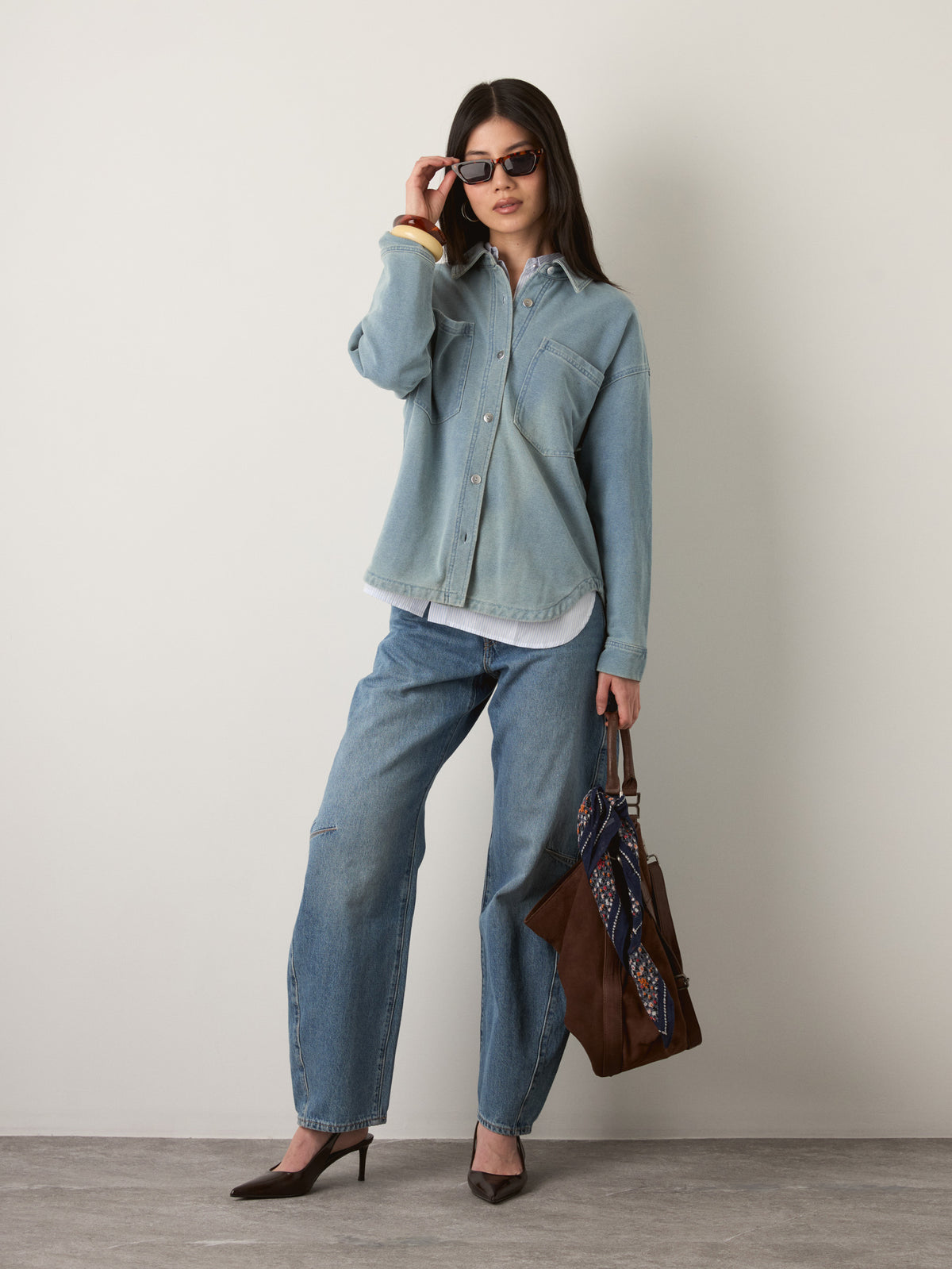 MONK & LOU - Sylvie Knit Shirt Jacket - Blue Indigo