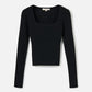 MONK & LOU - Bliss Square Neck Top - Black
