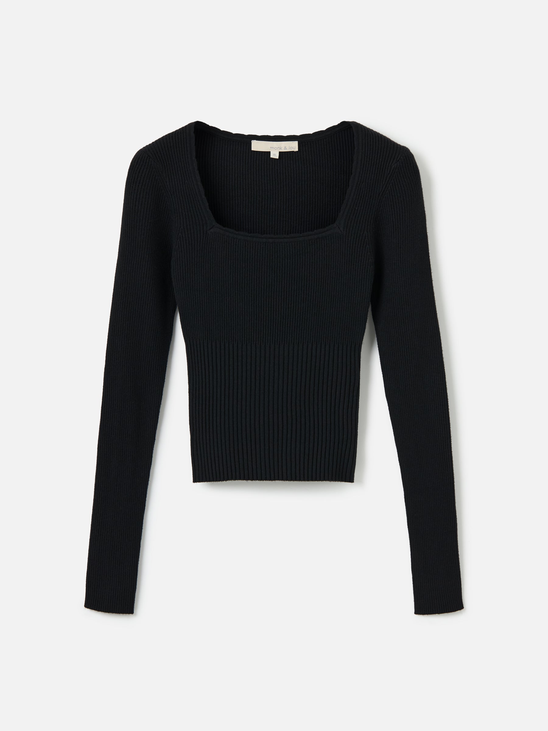 MONK & LOU - Bliss Square Neck Top - Black