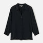 Monk & Lou TOPS Black / 2XS Janae Back Pleat Blouse