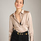 MONK & LOU - Satin Ellen Collar Blouse