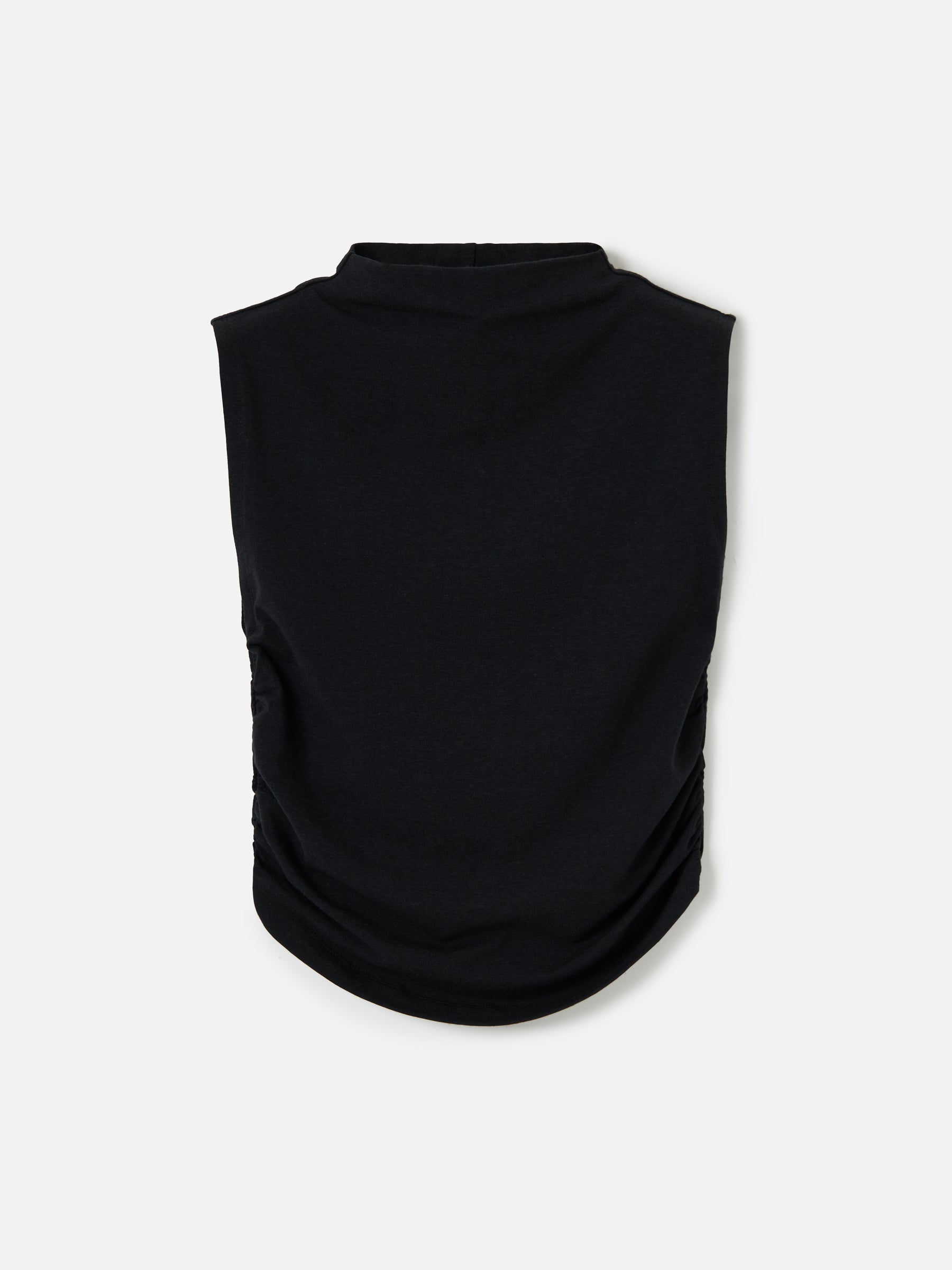 Monk & Lou TOPS Shona Mock Neck Ruched Shell