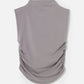 Monk & Lou TOPS Shona Mock Neck Ruched Shell