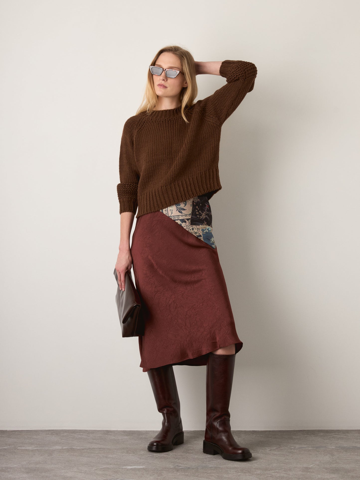 MONK & LOU - Valerian Cropped Sweater - Brownie