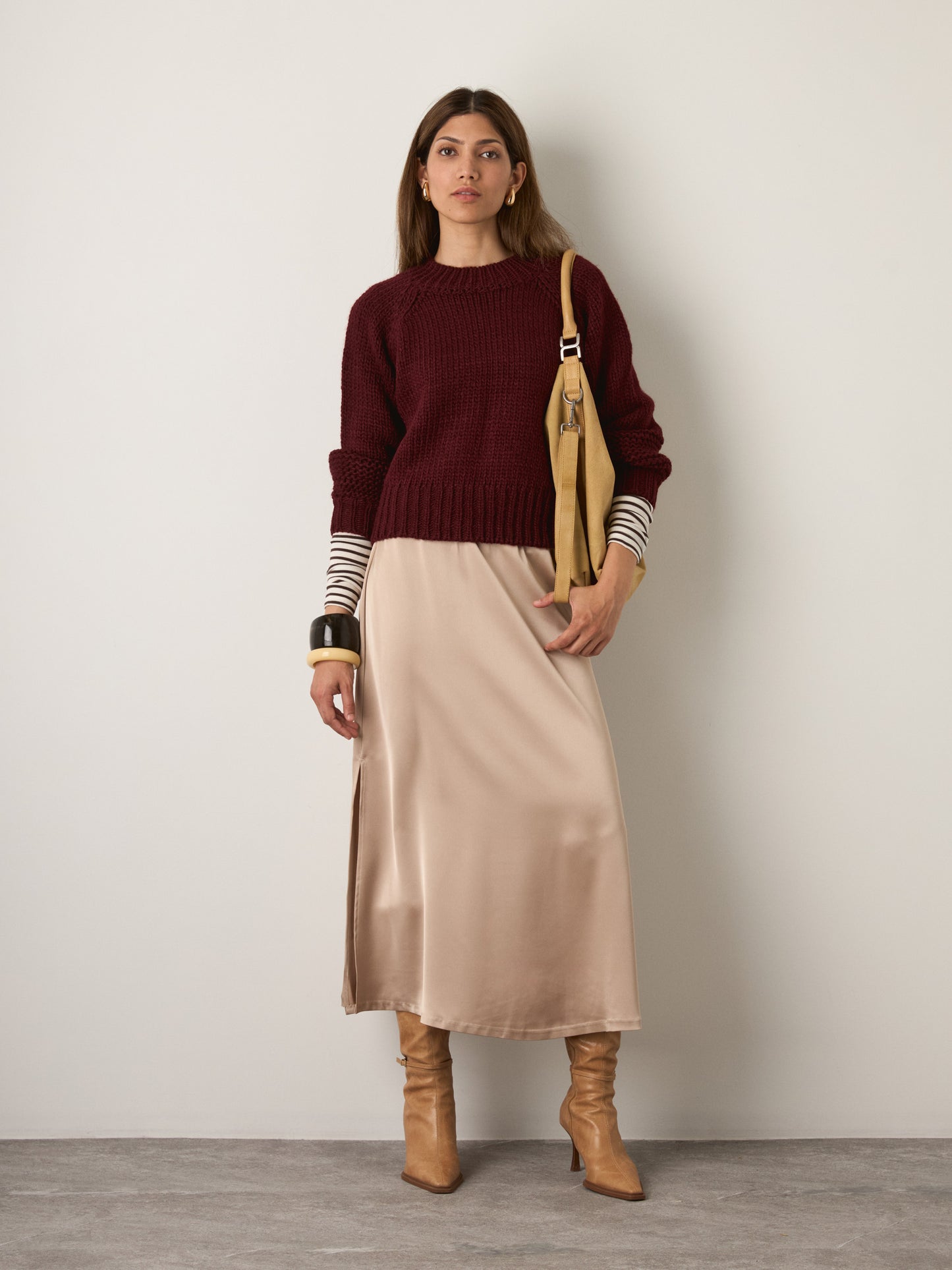 MONK & LOU - Valerian Cropped Sweater - Dark Cherry