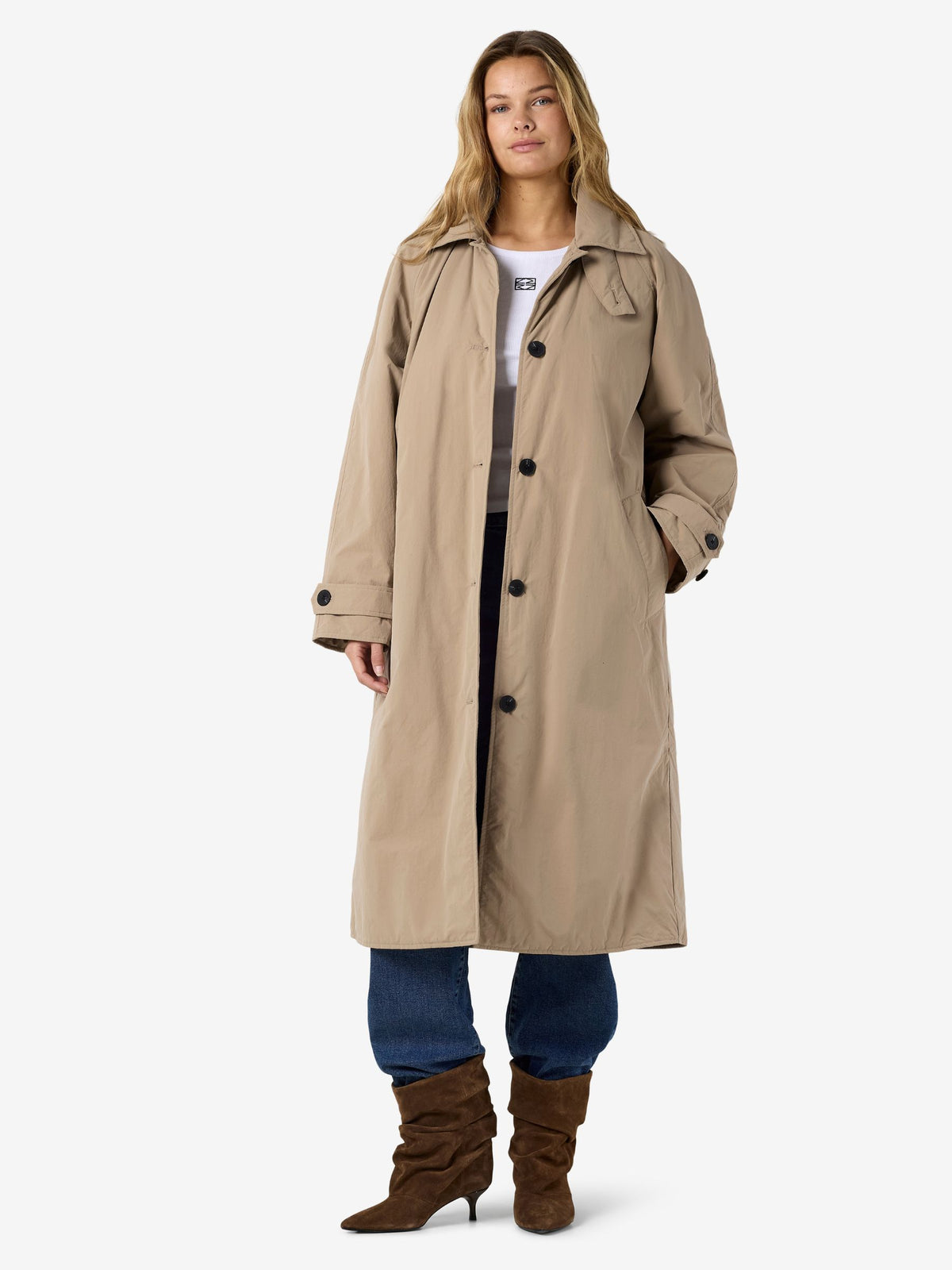 NOISY MAY - Carlie Padded Trenchcoat - 