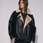 NOISY MAY - Zinna Faux Leather Aviator Jacket - 