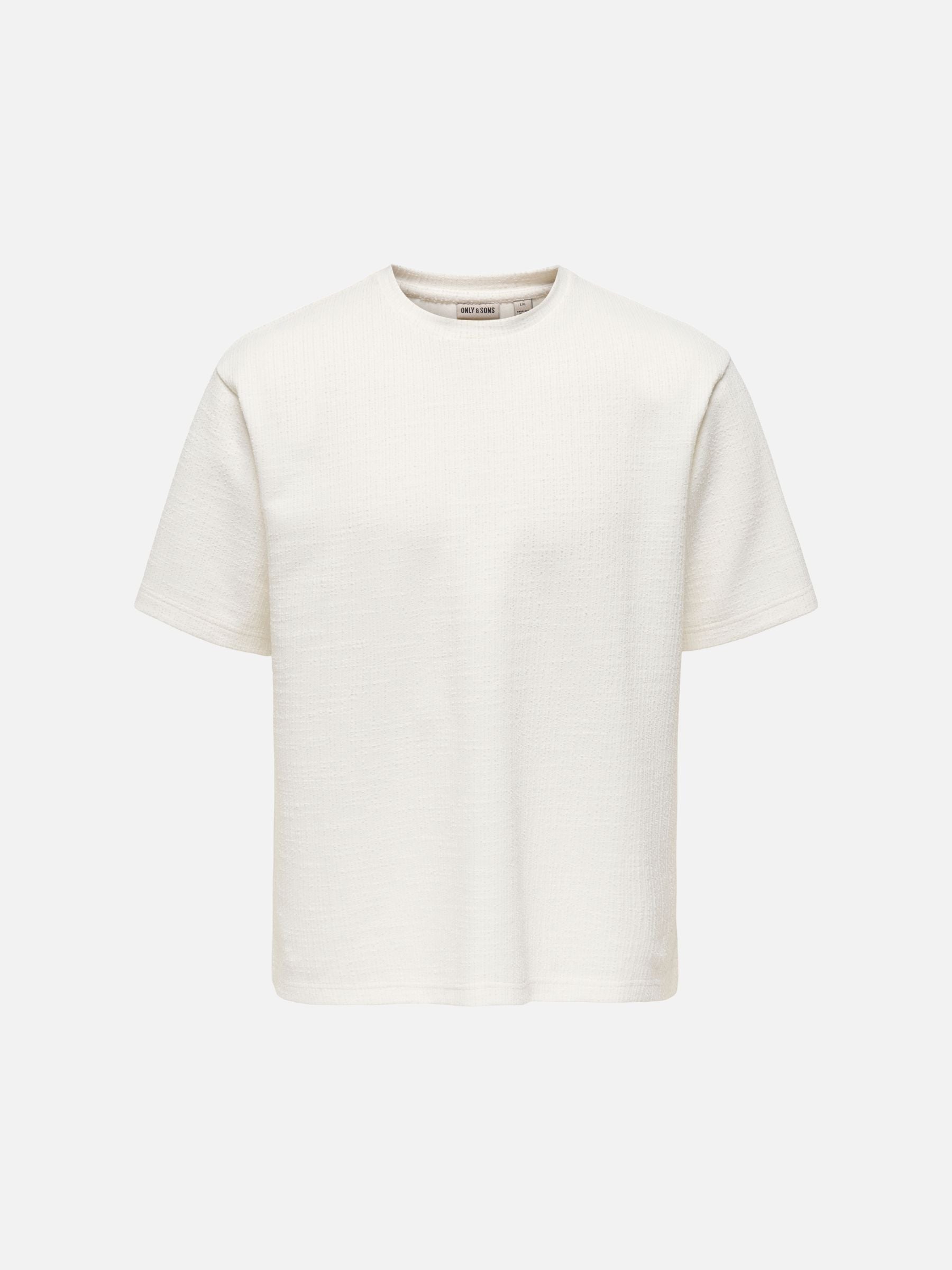 ONLY & SONS - Andre Jacquard Knit T-Shirt - Cloud Dancer