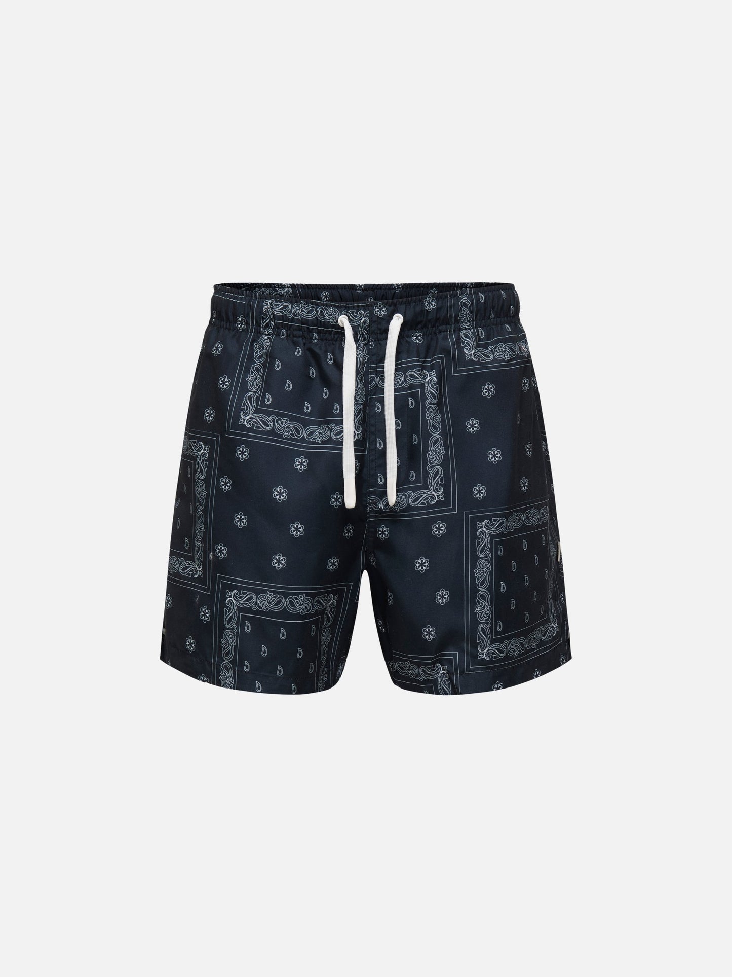 ONLY & SONS - Basile Printed Swim Shorts - Jet Black / Bandana
