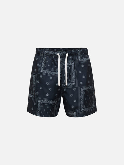 ONLY & SONS - Basile Printed Swim Shorts - Jet Black / Bandana