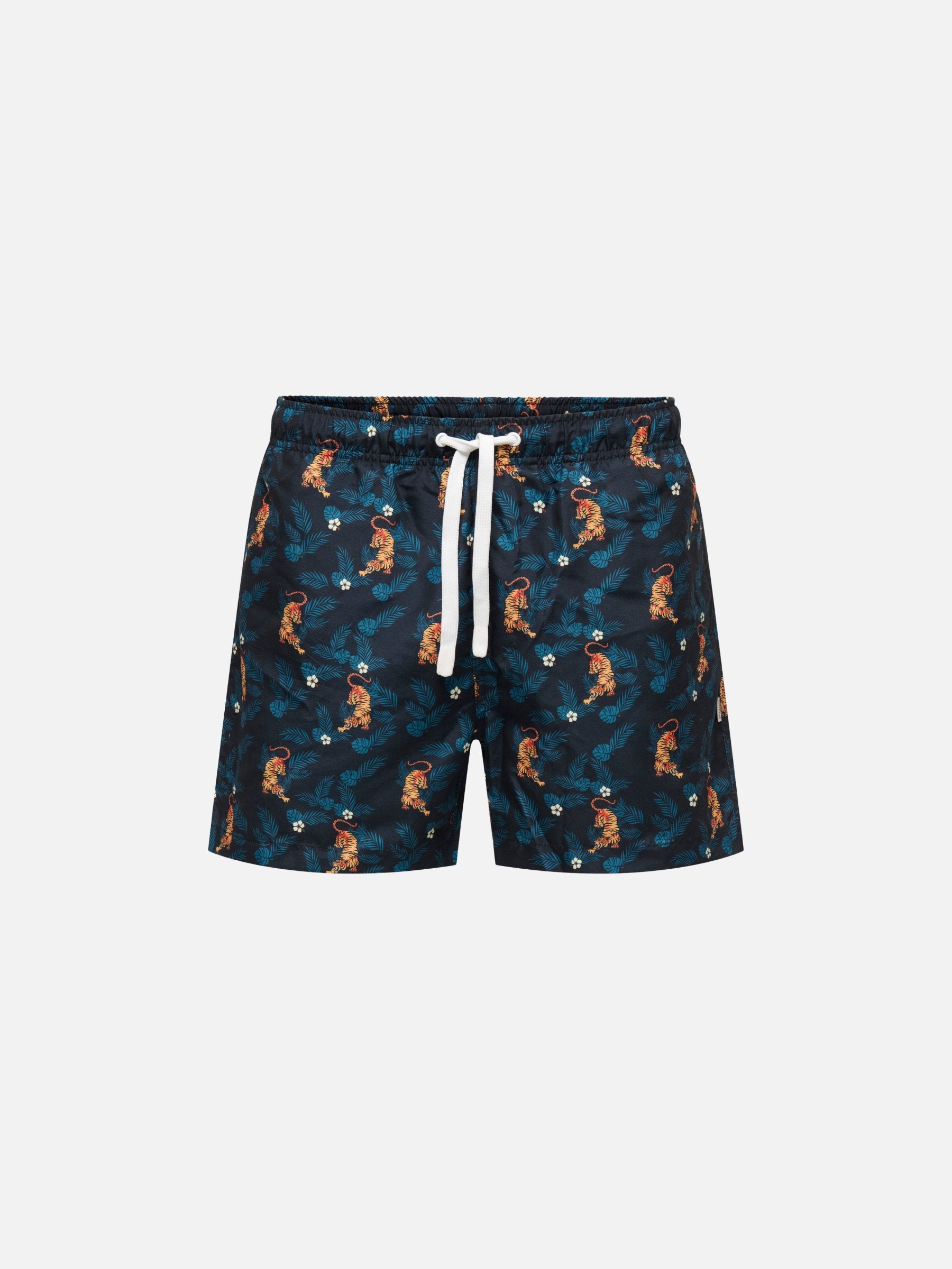 ONLY & SONS - Basile Printed Swim Shorts - Jet Black / Tiger