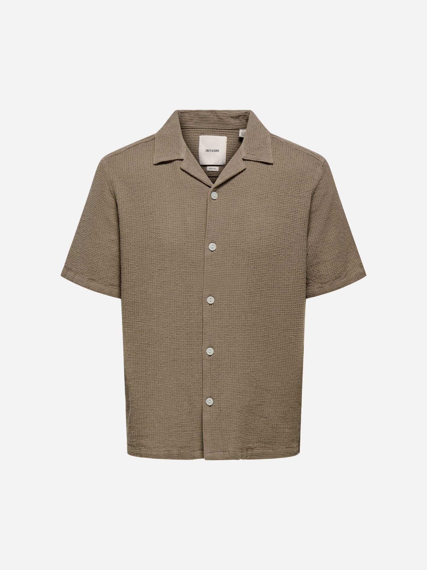 ONLY & SONS - Bertil Waffle Resort Shortsleeve Shirt - Walnut