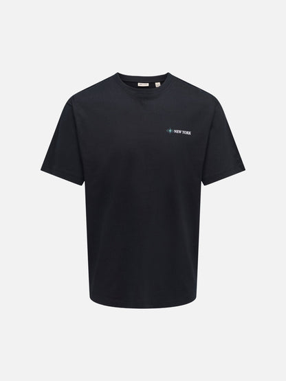 ONLY & SONS - Blueprint Graphic Shortsleeve T-Shirt - Black New York