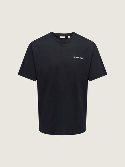 ONLY & SONS - Blueprint Graphic Shortsleeve T-Shirt - Black New York