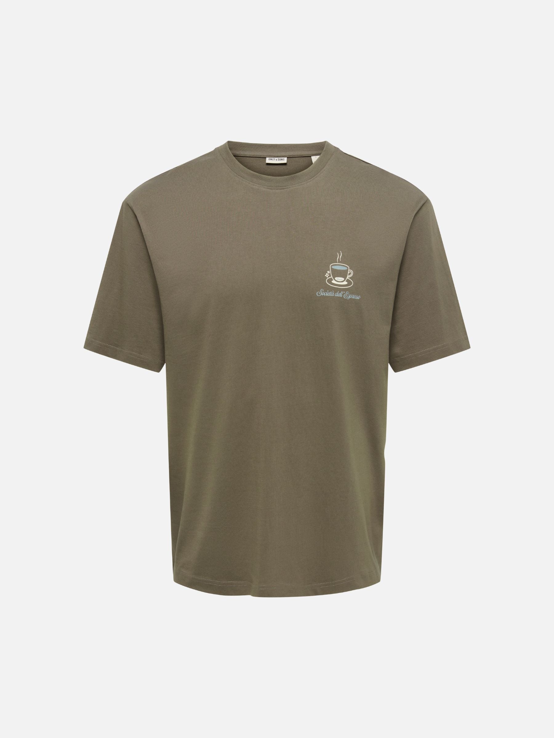 ONLY & SONS - Fred Marco Relaxed Graphic Shortsleeve T-Shirt - Canteen Expresso