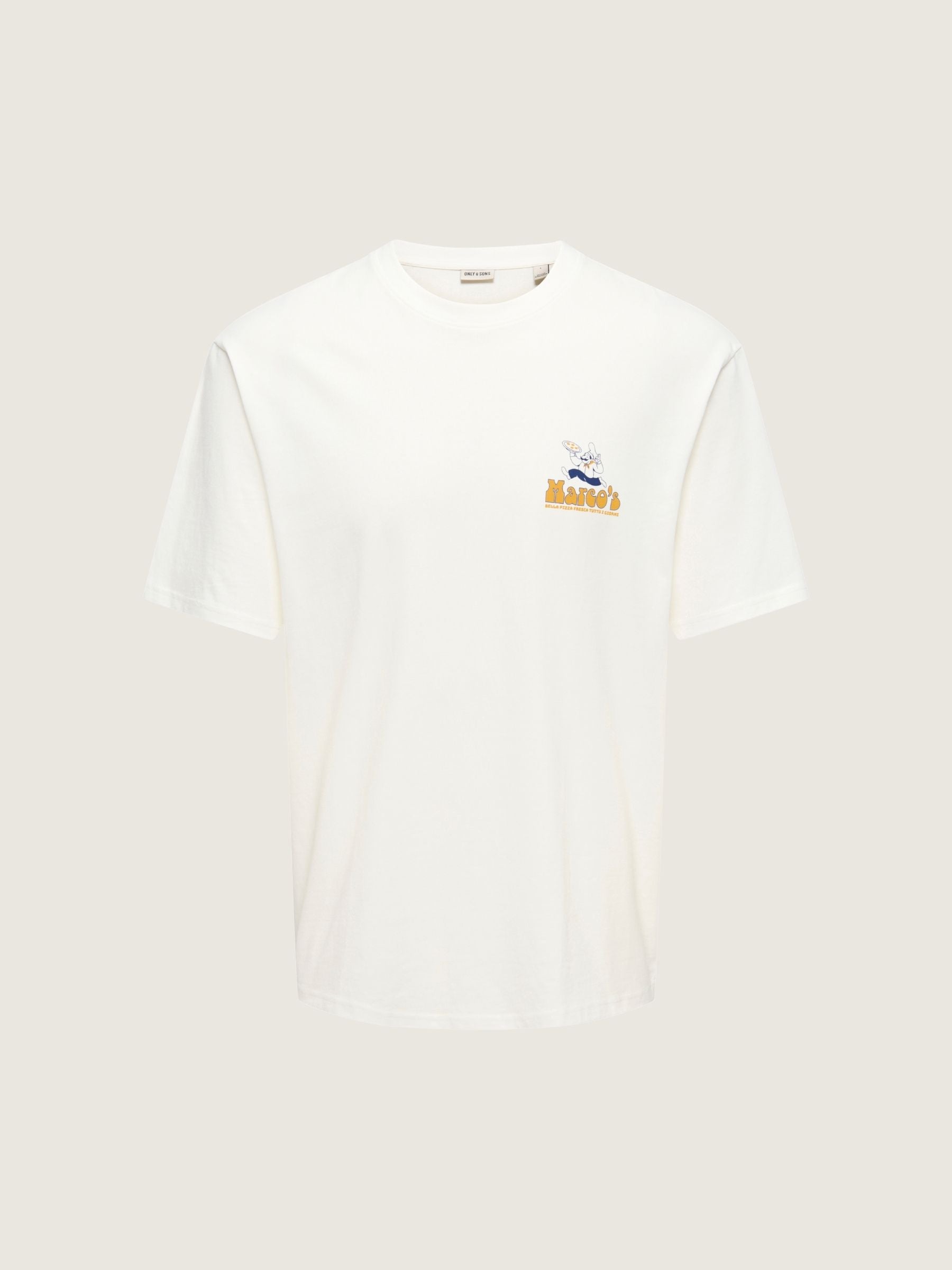 ONLY & SONS - Fred Marco Relaxed Graphic Shortsleeve T-Shirt - Coconut Milk Marco