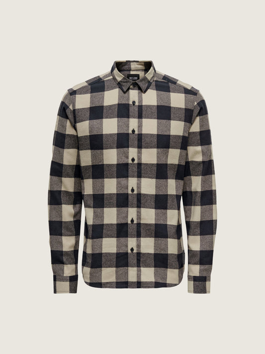 ONLY & SONS - Gudmund Longsleeve Checked Shirt - Dark Navy