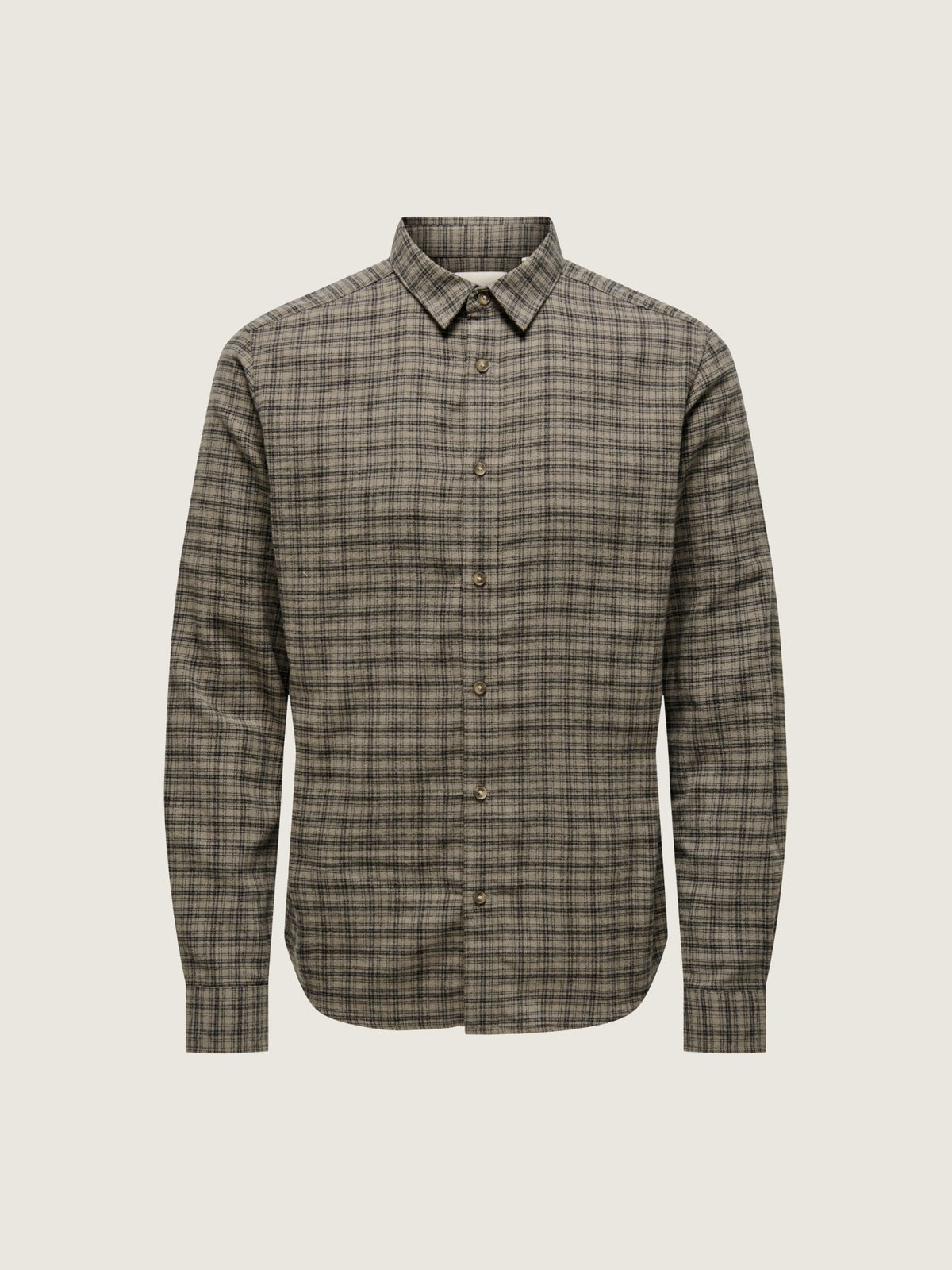 ONLY & SONS - Gudmund Longsleeve Checked Shirt - Walnut / Jet Black