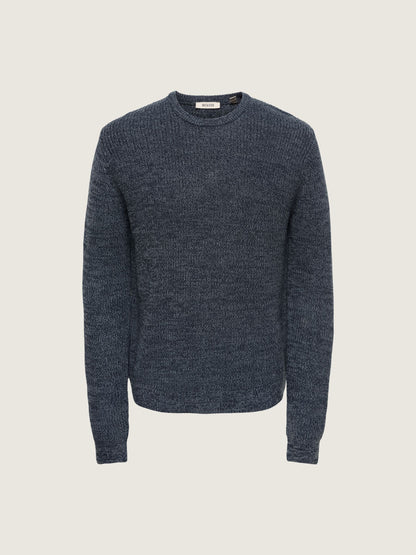 ONLY & SONS - Jonas Crewneck Sweater - Sky Captain / Turbulence