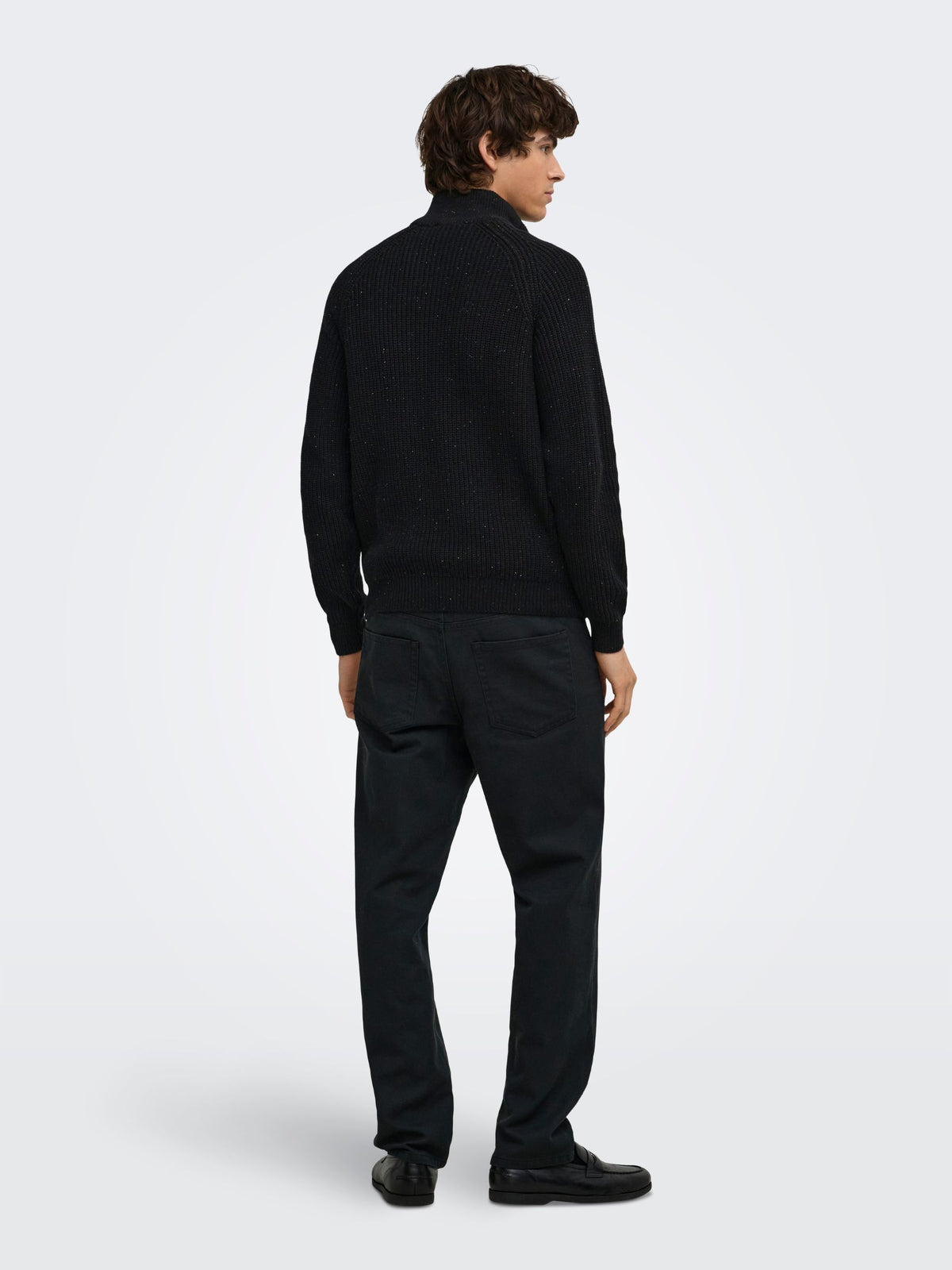 ONLY & SONS - Logan Nep Quarter-Zip Sweater - 