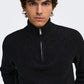 ONLY & SONS - Logan Nep Quarter-Zip Sweater - 