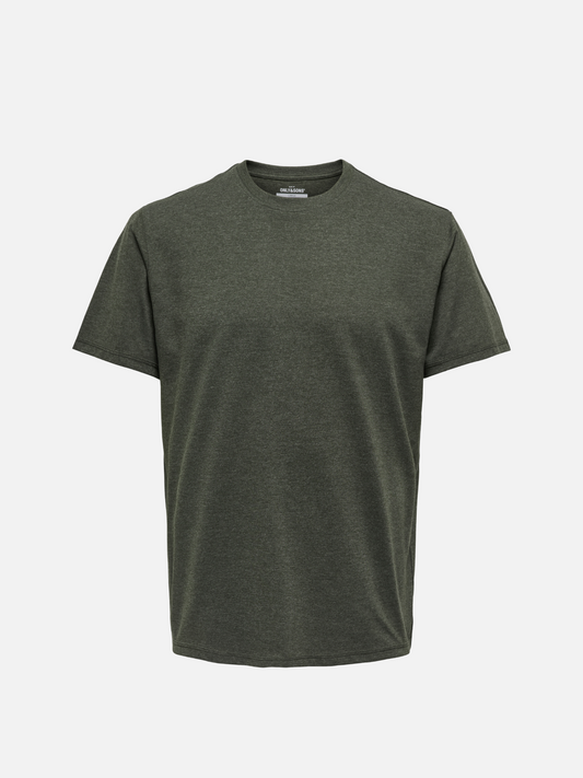 ONLY & SONS - Max Life Short Sleeve Tee - Rosin Melange