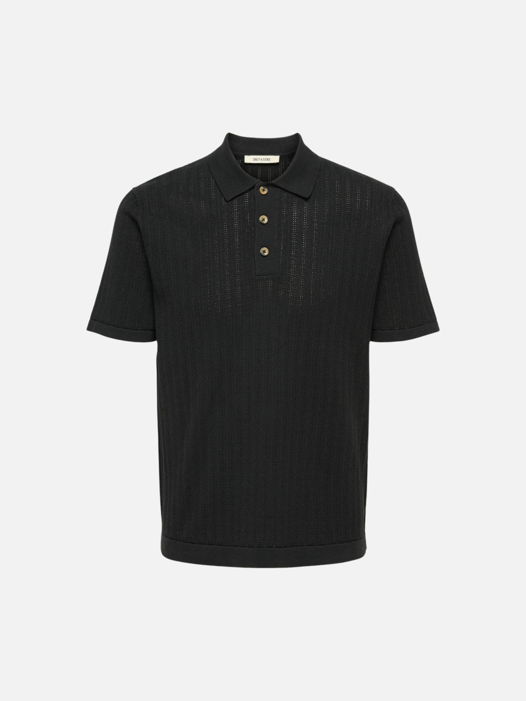 ONLY & SONS - Moon Knit Polo - Black