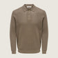 ONLY & SONS - Moon Longsleeve Knit Polo - Bungee Cord