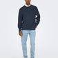 ONLY & SONS - Rosu Washed Crewneck Sweater - Navy Blazer