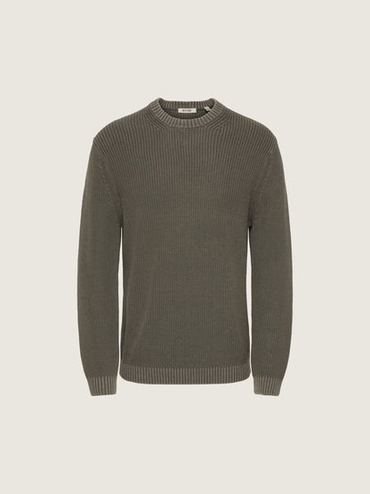 ONLY & SONS - Rosu Washed Crewneck Sweater - Tarmac