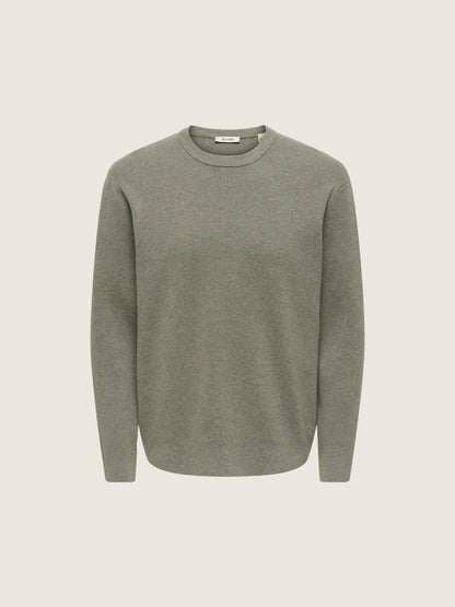 ONLY & SONS - Sting Relaxed Crewneck Sweater - Castor Grey