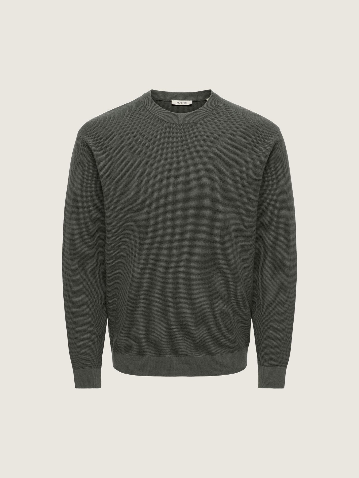 ONLY & SONS - Tony Longsleeve Waffle Knit Shirt - Beluga