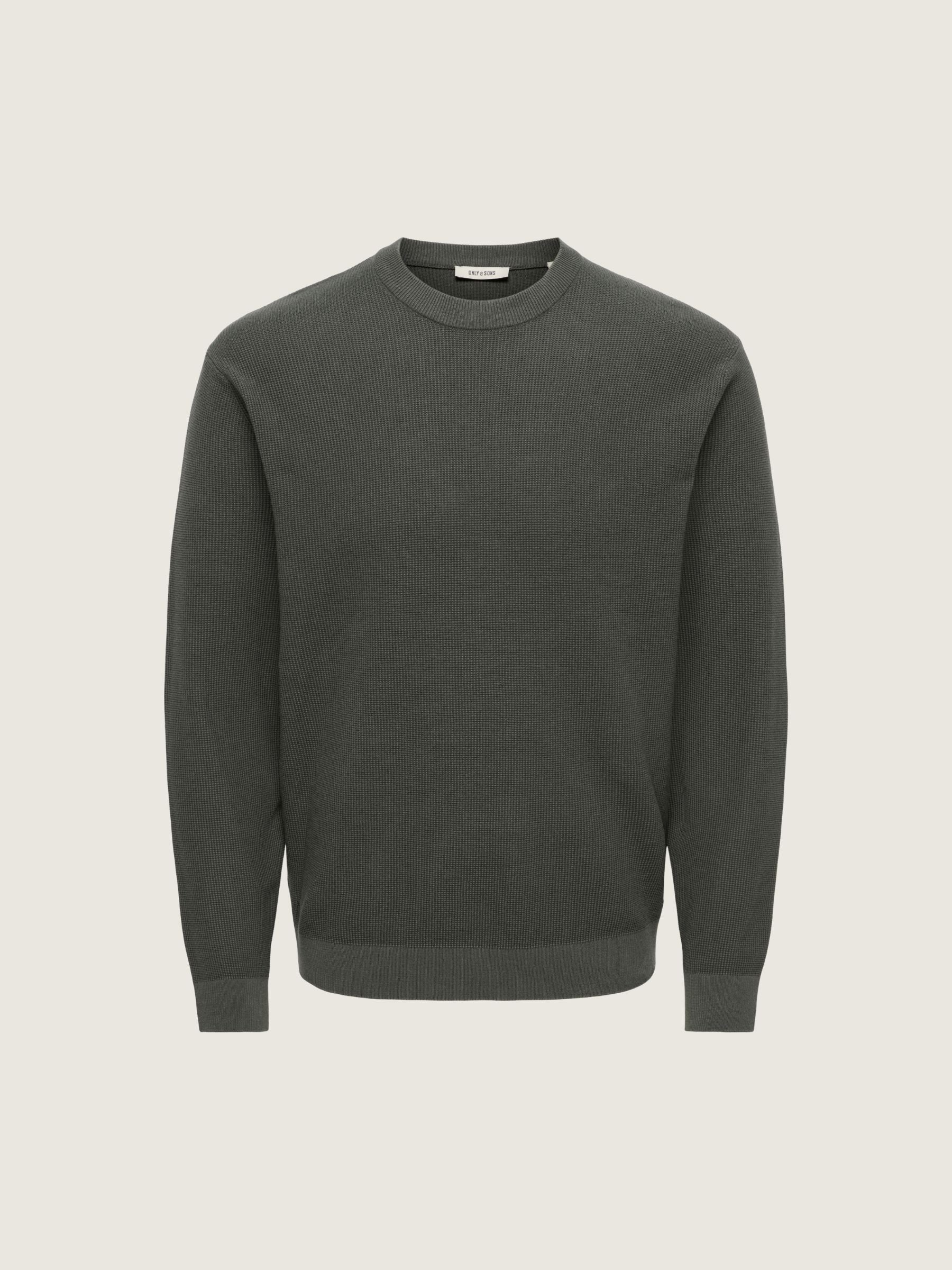 ONLY & SONS - Tony Longsleeve Waffle Knit Shirt - Beluga