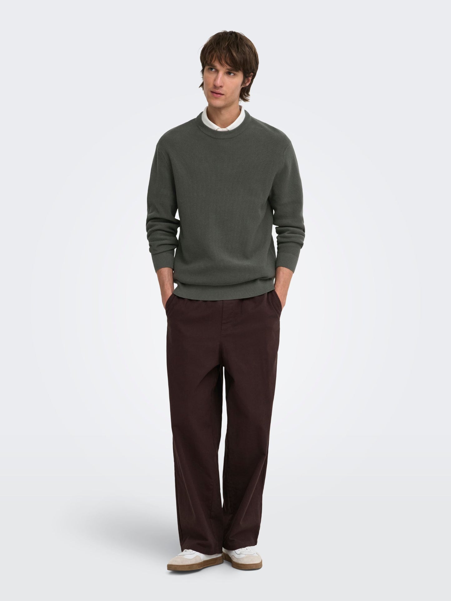 ONLY & SONS - Tony Longsleeve Waffle Knit Shirt - 