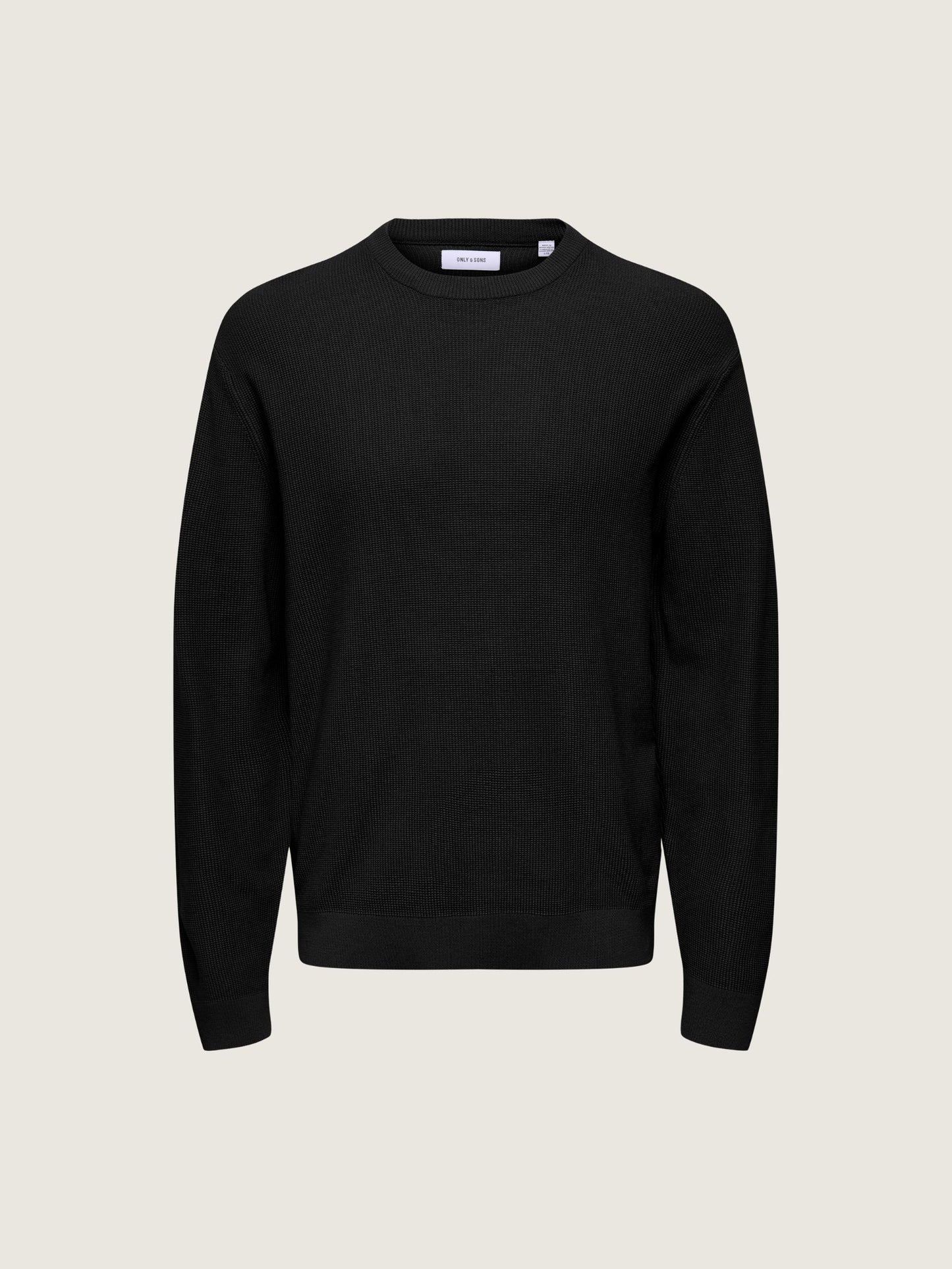 ONLY & SONS - Tony Longsleeve Waffle Knit Shirt - Black