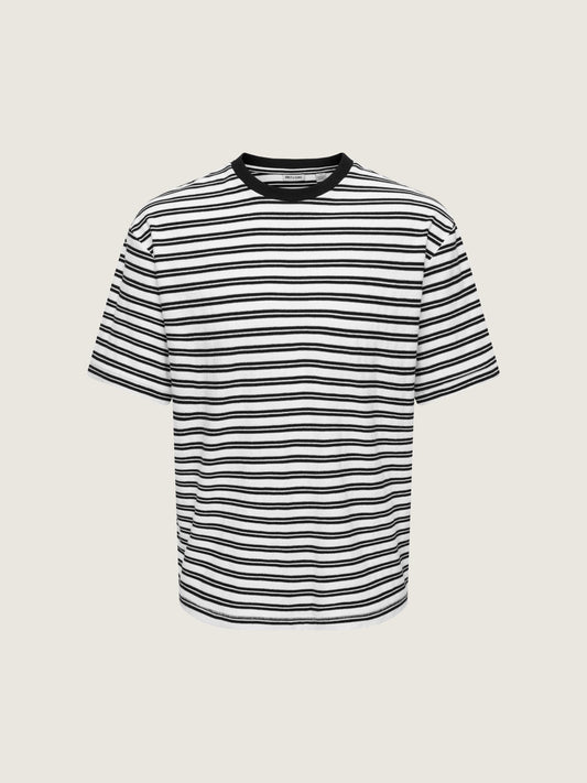 ONLY & SONS - Walker Relaxed Striped T-Shirt - Cloud Dancer / Black