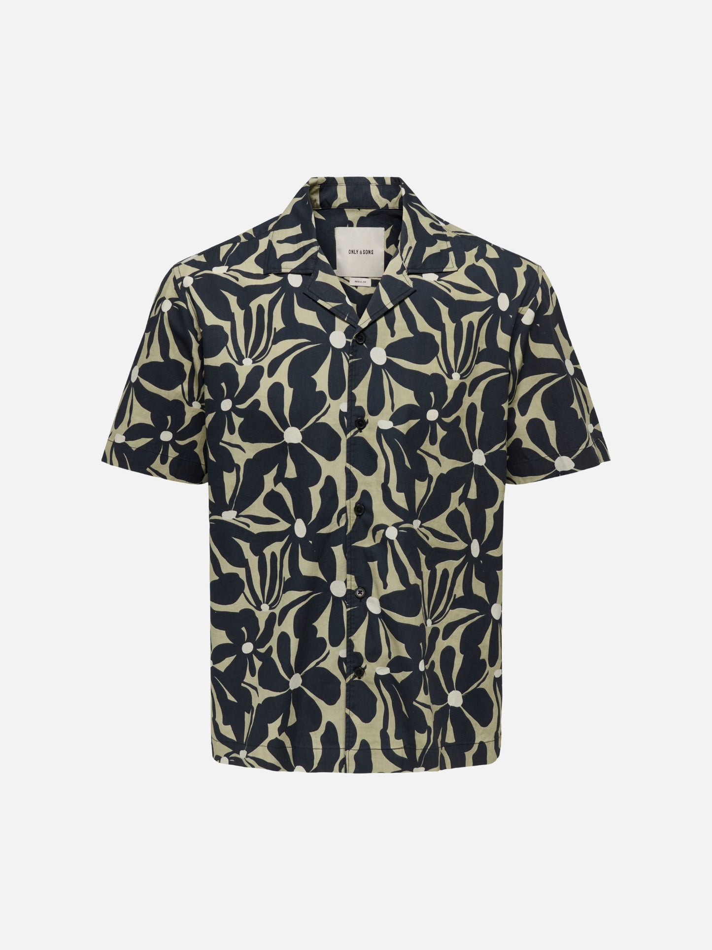 ONLY & SONS - White Resort Shortsleeve Shirt - Jet Black