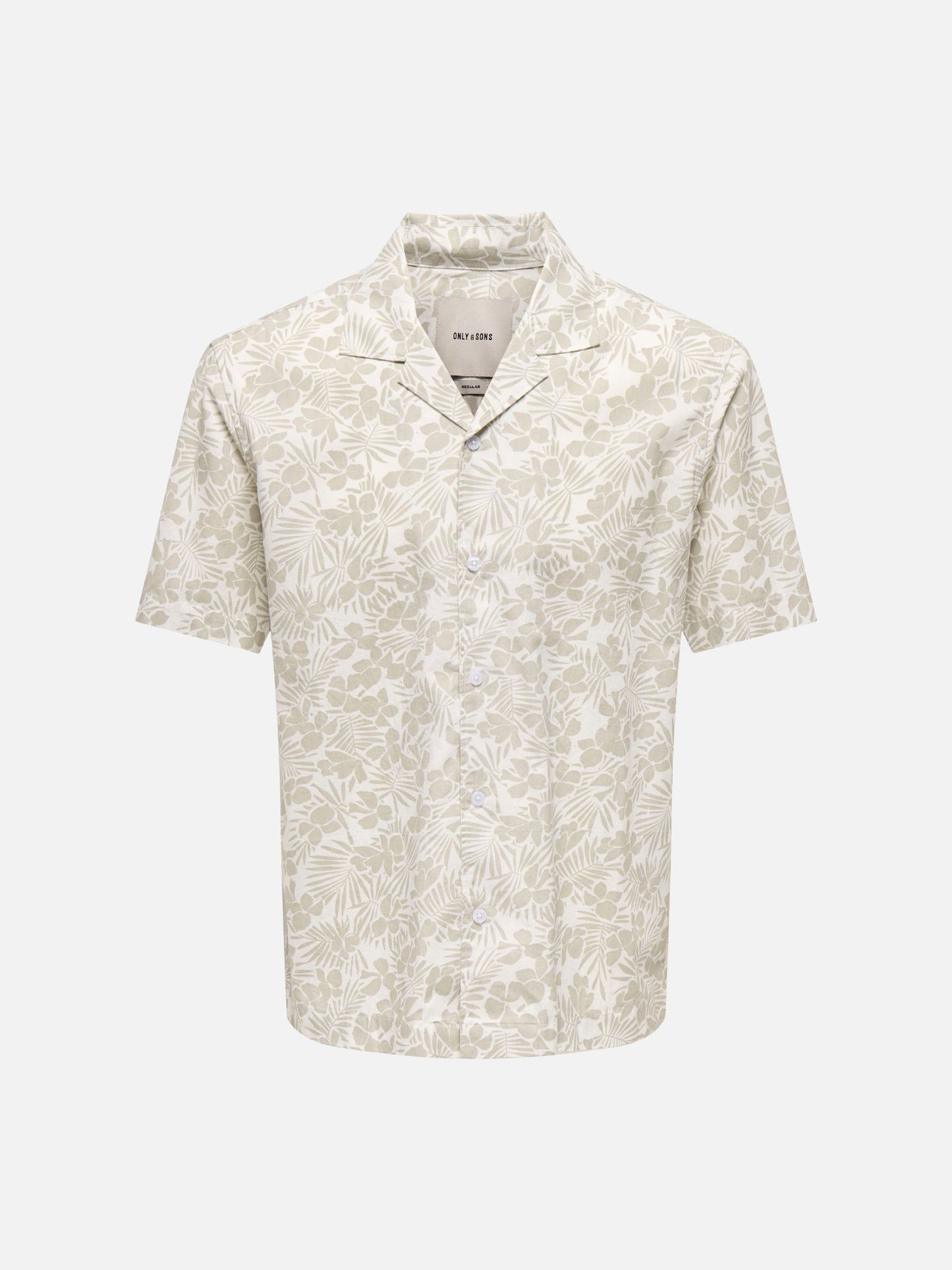 ONLY & SONS - White Resort Shortsleeve Shirt - Silver Lining