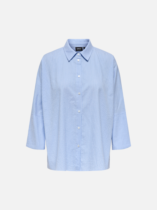 ONLY-Augusta Stripe Shirt-Cloud Dancer / Blue Striped
